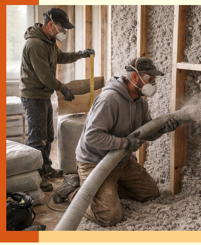 Утепление таунхауса эковатой в Домодедово для максимально теплых стен