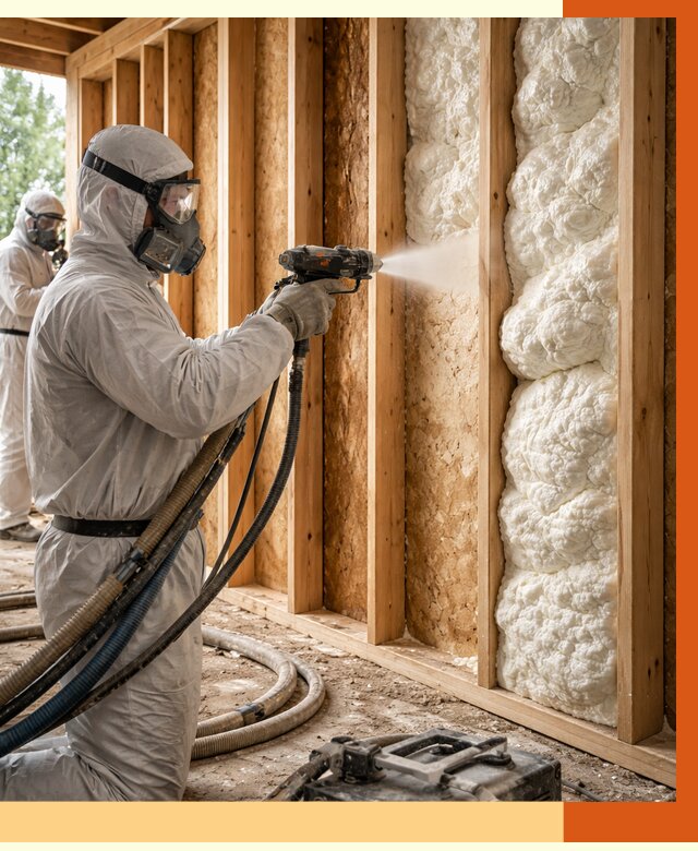 Утепление каркасного дома ППУ в Домодедово от 2947 руб./м2 — работа под ключ | ТепломастерДмд