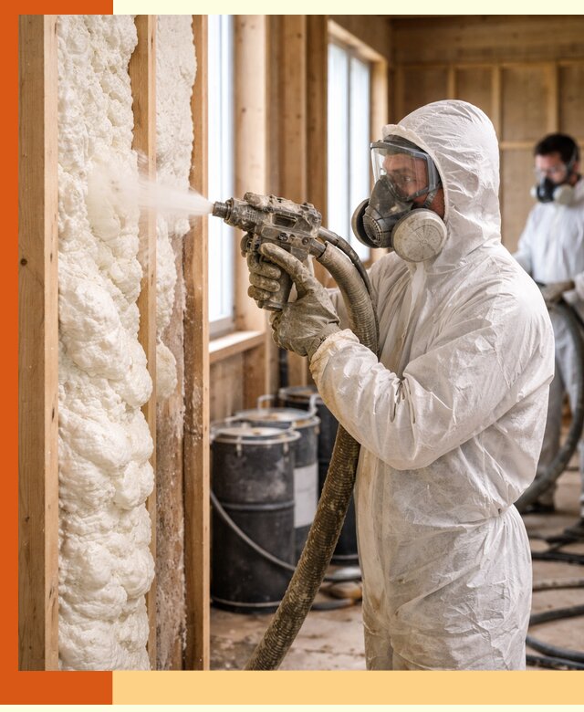 Утепление каркасного дома пенополиуретаном в Домодедово