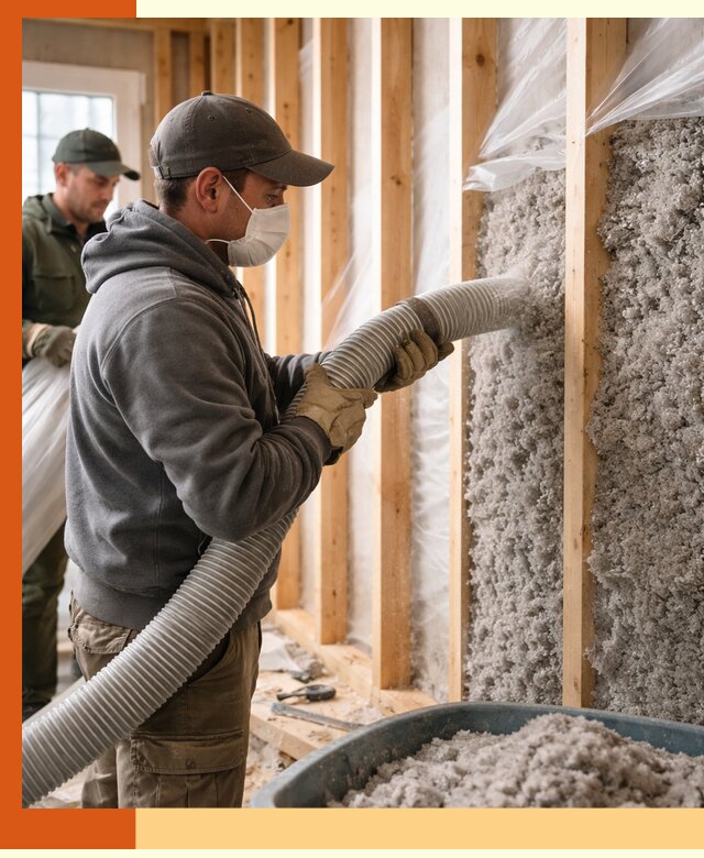 Утепление каркасного дома эковатой в Домодедово — качественно и надолго