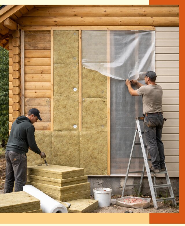 Утепление дома из бруса в Домодедово от 3947 руб./м2 — работы под ключ | ТепломастерДмд