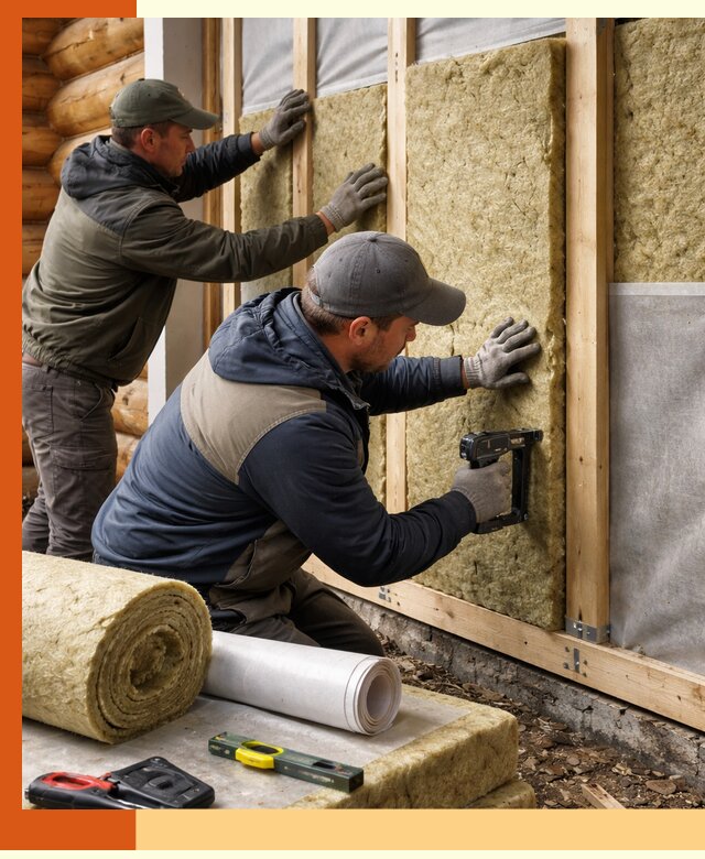 Утепление бревенчатого дома под ключ в Домодедово