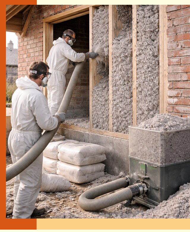 Утепление кирпичного дома эковатой в Домодедово