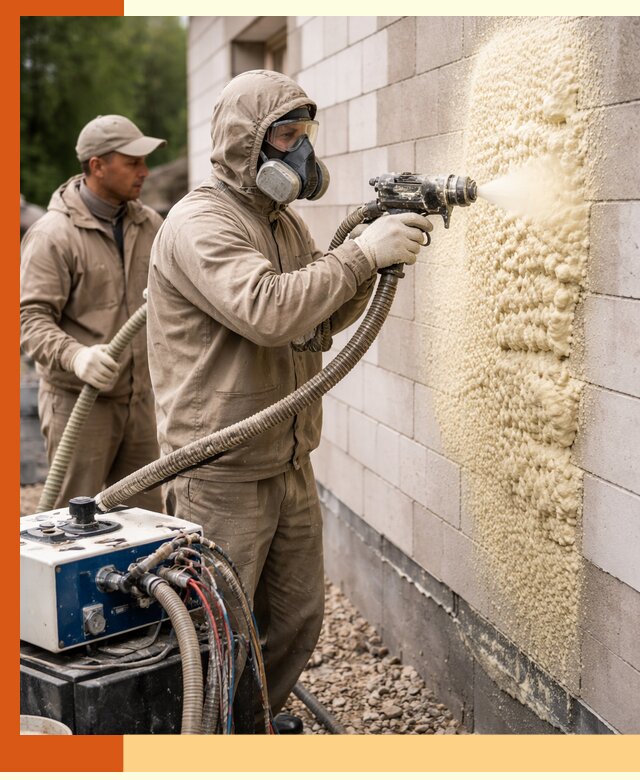 Утепление дома из газобетона ППУ в Домодедово — надежная теплоизоляция