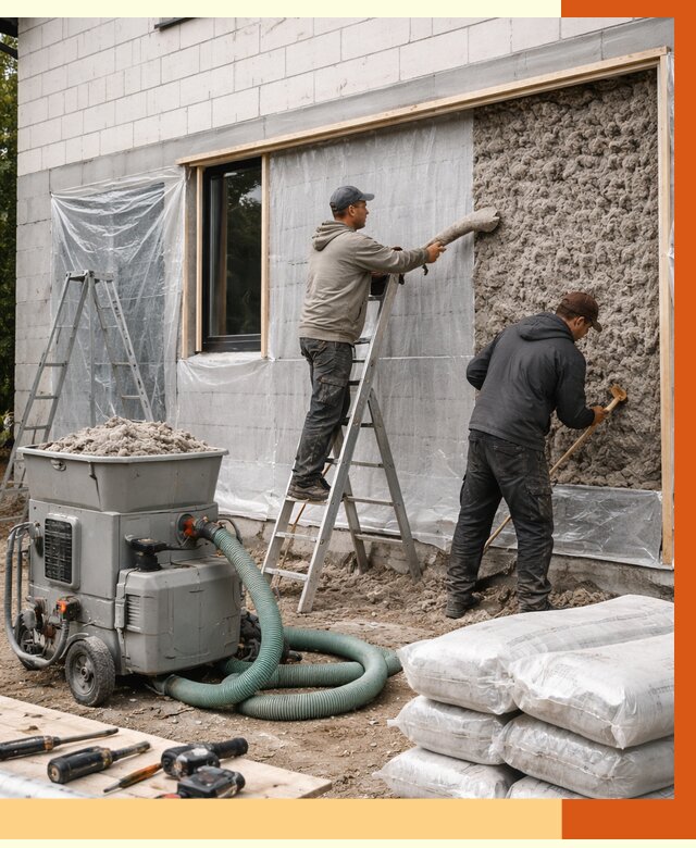 Утепление дома из газобетона эковатой в Домодедово от 4737 руб./м2 | ТепломастерДмд