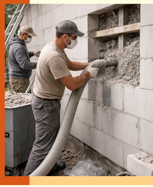 Утепление дома из газобетона эковатой в Домодедово