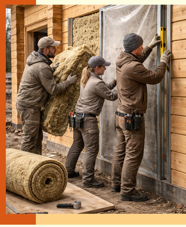 Утепление дома из двойного бруса в Домодедово качественно и надёжно