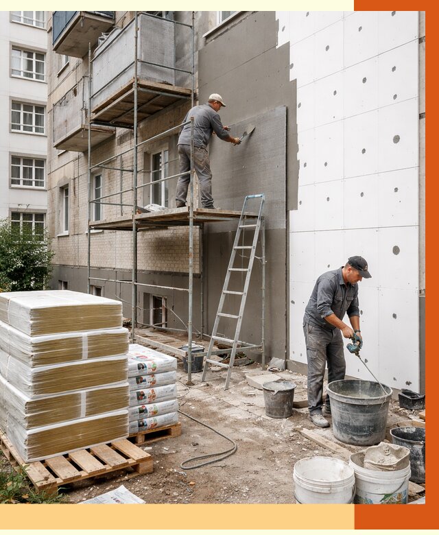 Утепление квартиры снаружи в Домодедово от 6473 руб/м2 под ключ | ТепломастерДмд