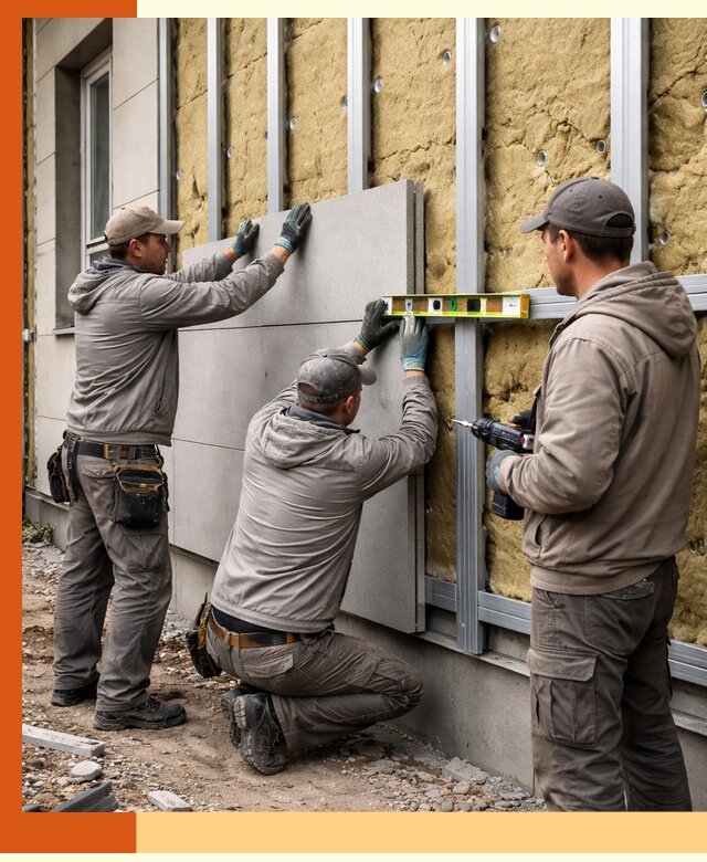 Утепление вентилируемого фасада под ключ в Домодедово