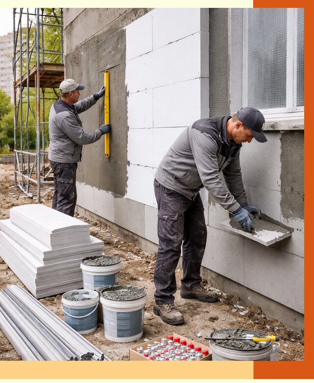 Утепление фасада и стен снаружи в Домодедово от 4421 руб. | ТепломастерДмд