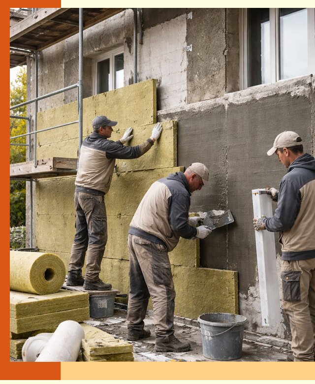 Утепление фасада зданий и домов в Домодедово