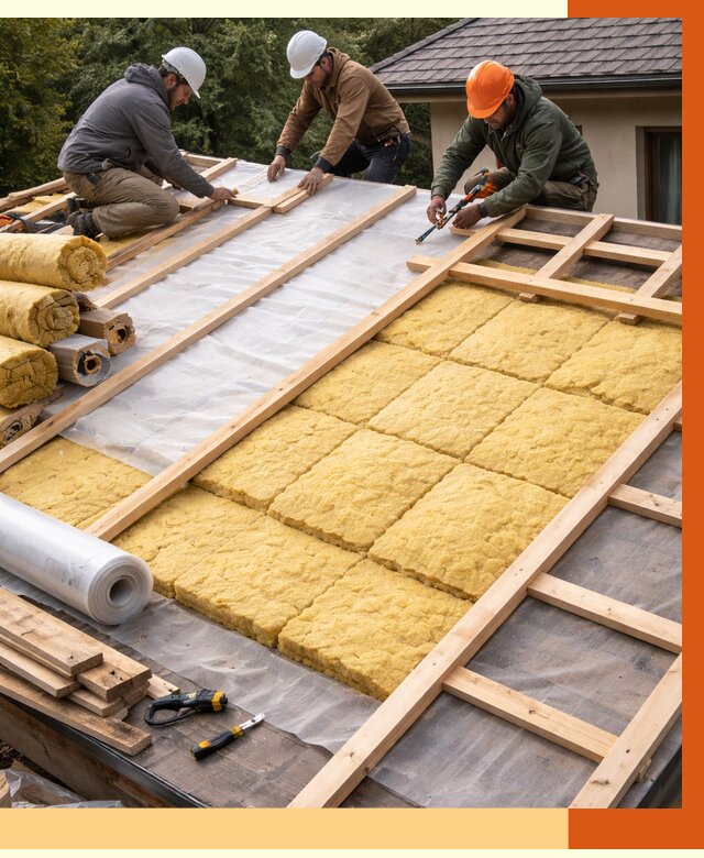 Утепление скатной крыши в Домодедово от 1316 руб./м2 под ключ | ТепломастерДмд