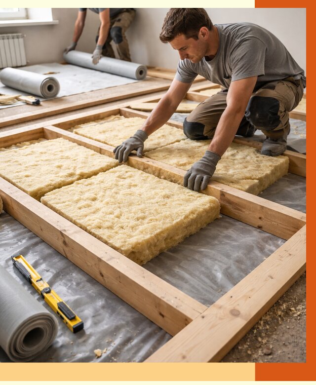 Утепление деревянного пола в Домодедово от 1579 руб./м2 под ключ | ТепломастерДмд