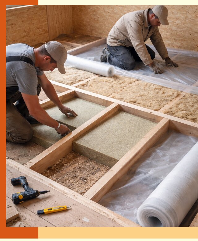 Профессиональное утепление деревянного пола в Домодедово