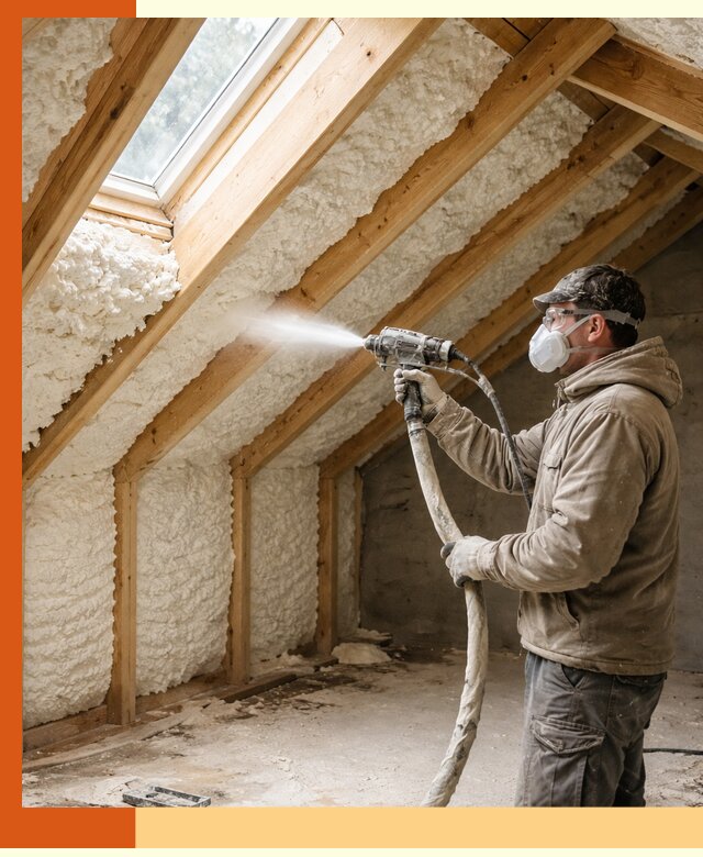 Утепление мансарды ППУ в Домодедово быстро и надежно