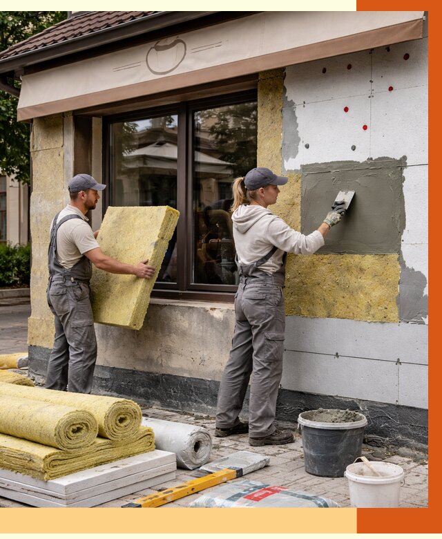 Утепление кафе в Домодедово от 4421 руб/м2 — комплексно под ключ | ТепломастерДмд