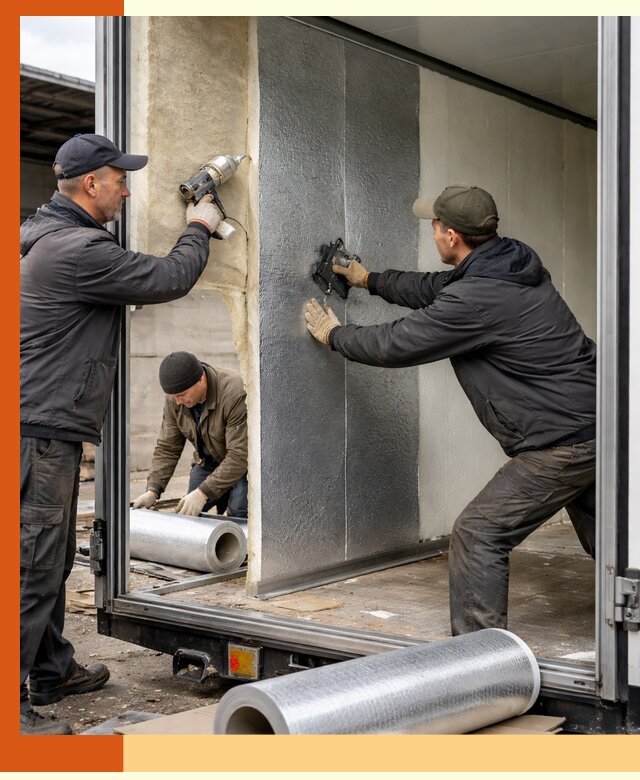 Утепление холодильного кузова в Домодедово — монтаж и теплоизоляция