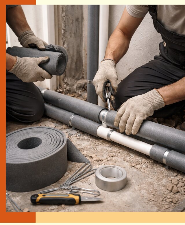 Утепление труб водоснабжения в Домодедово — монтаж и защита сети