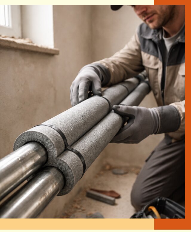 Утепление труб отопления в Домодедово от 3000 руб. за м² — услуги под ключ | ТепломастерДмд