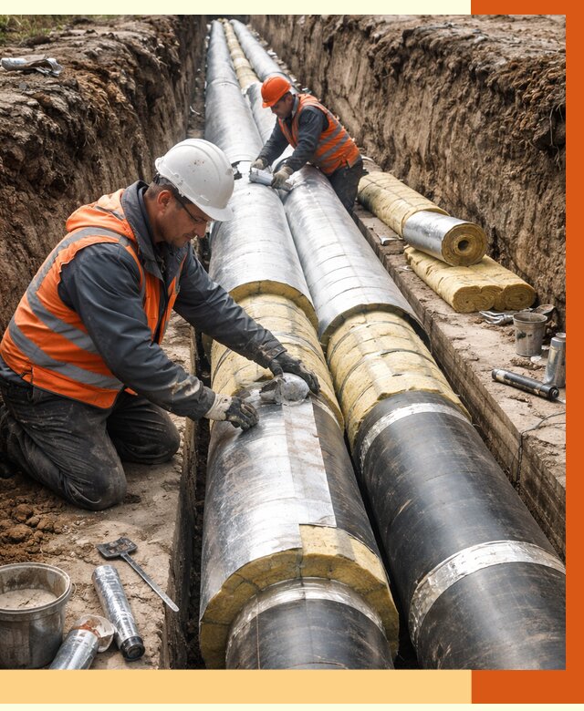 Утепление теплотрассы в Домодедово от 4737 руб./м2 — ппу и комплексная изоляция | ТепломастерДмд