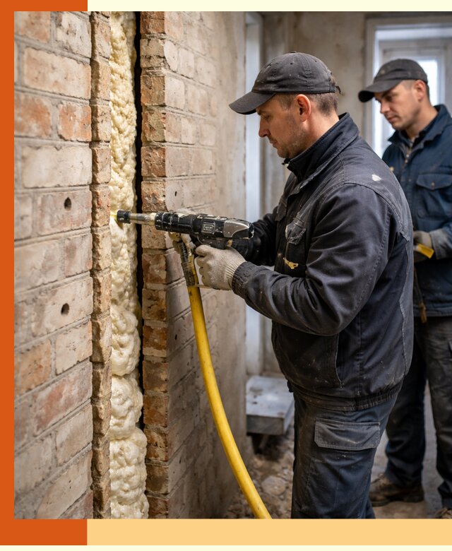 Межстеновое утепление пенополиуретаном в Домодедово