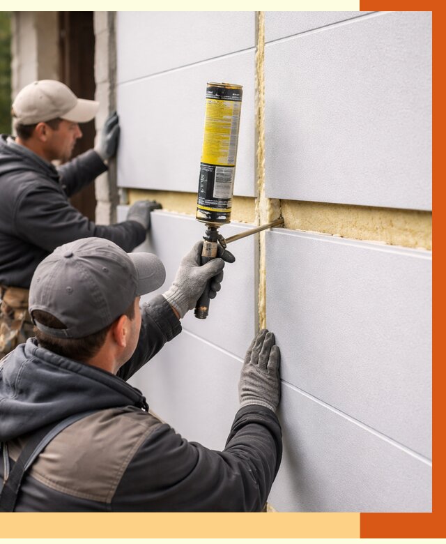 Утепление сэндвич панелей ППУ в Домодедово от 4421 руб. за м2 | ТепломастерДмд