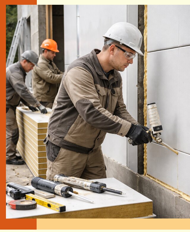 Утепление сэндвич-панелей пенополиуретаном в Домодедово