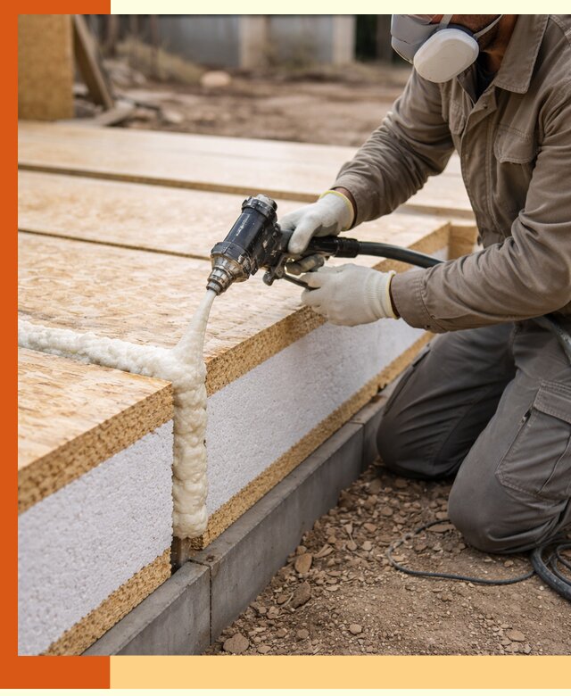 Утепление СИП-панелей пенополиуретаном (ППУ) в Домодедово