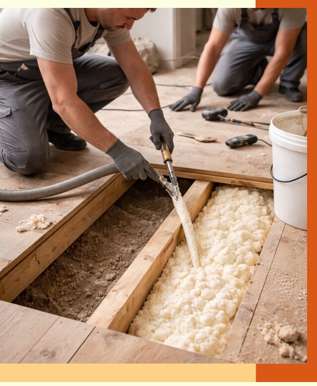 Заполнение пустот пола в Домодедово от 2842 руб. — утепление пустот пола под ключ | ТепломастерДмд