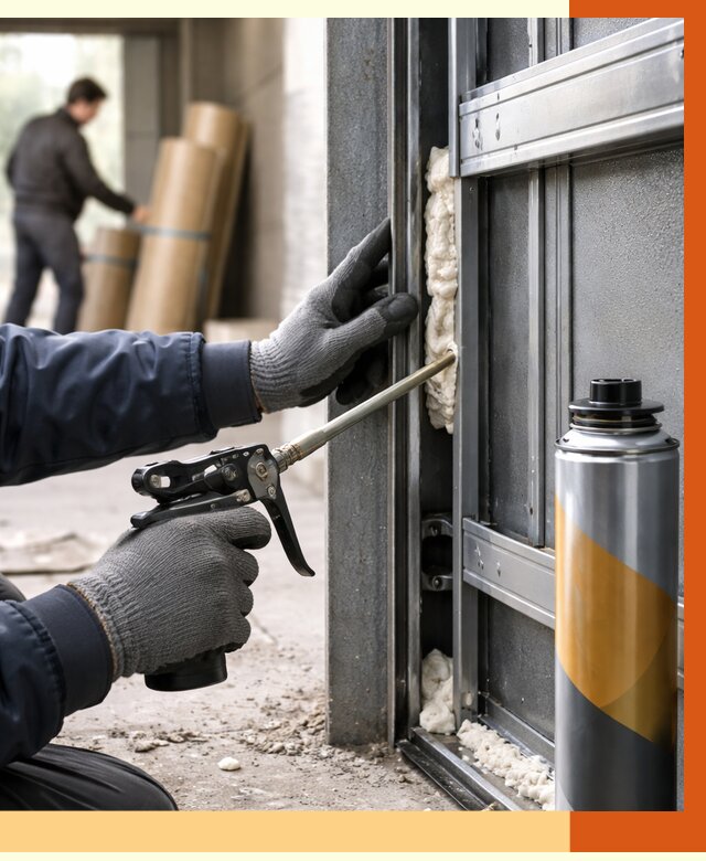 Заполнение пустот ворот в Домодедово от 4737 руб. — заливка ППУ, утепление под ключ | ТепломастерДмд