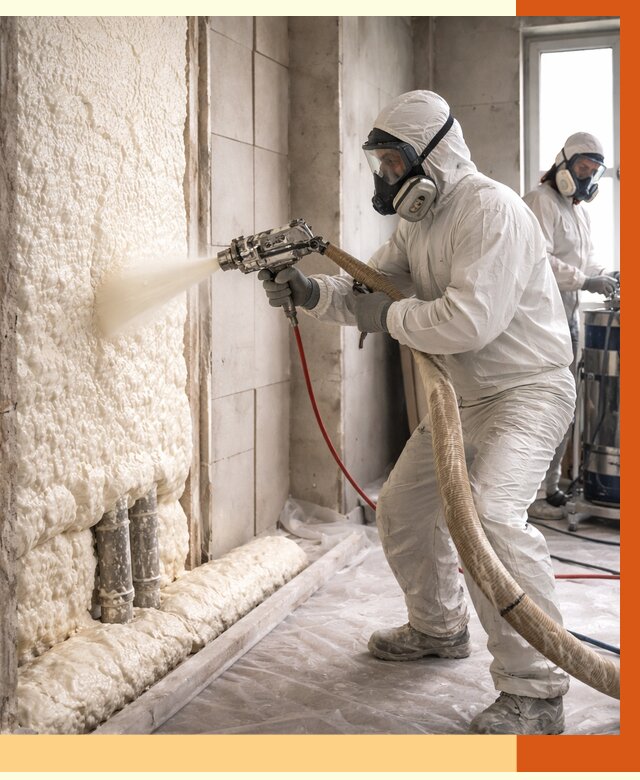 Напыление пенополиуретана в Домодедово от 7895 руб./м2 — услуги и монтаж ППУ | ТепломастерДмд