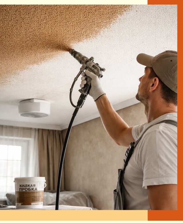 Утепление потолка жидкой пробкой в Домодедово от 3684 руб. | ТепломастерДмд