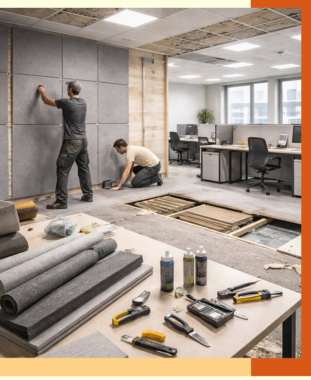 Профессиональная шумоизоляция офиса в Домодедово от 7105 руб. за м2 | ТепломастерДмд