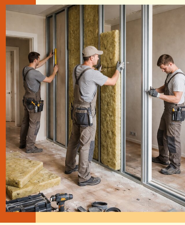 Шумоизоляция межкомнатных перегородок в Домодедово эффективно и надёжно