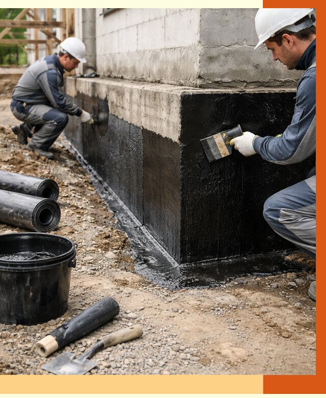 Гидроизоляция фундамента в Домодедово от 1316 руб. — профессионально, под ключ | ТепломастерДмд