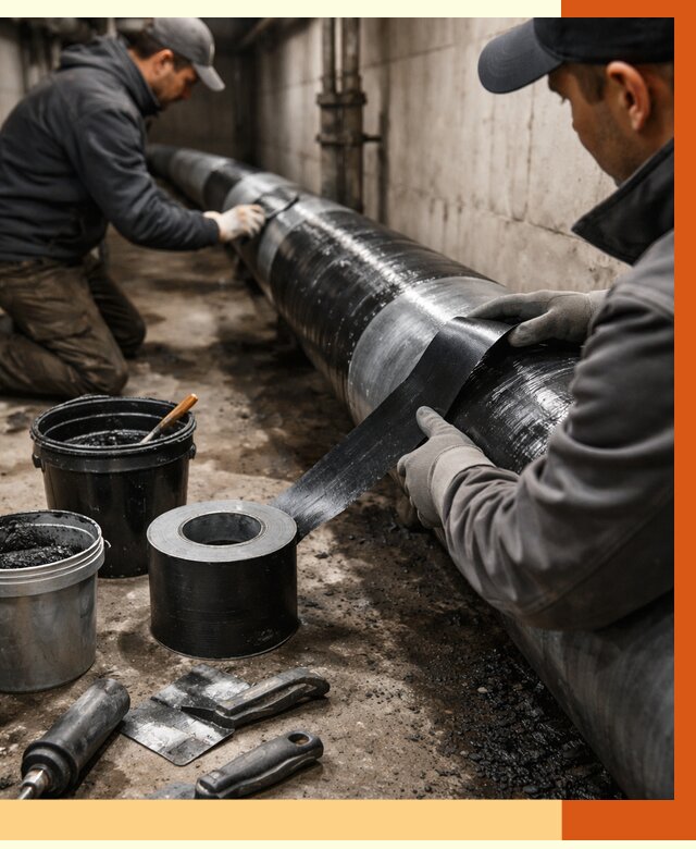 Гидроизоляция труб в Домодедово от 2632 руб. — профессиональная герметизация | ТепломастерДмд