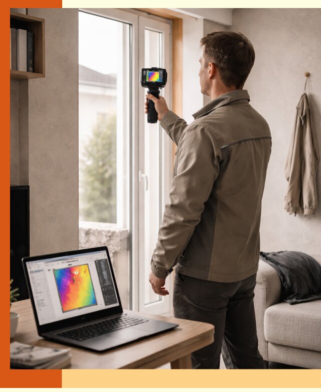 Тепловизионное обследование квартиры в Домодедово для поиска утечек тепла