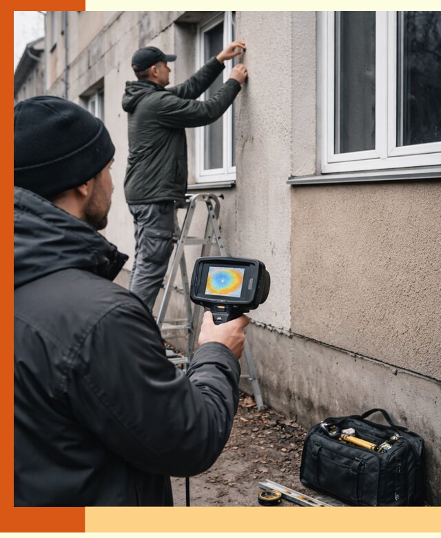 Тепловизионное обследование фасада в Домодедово для выявления дефектов