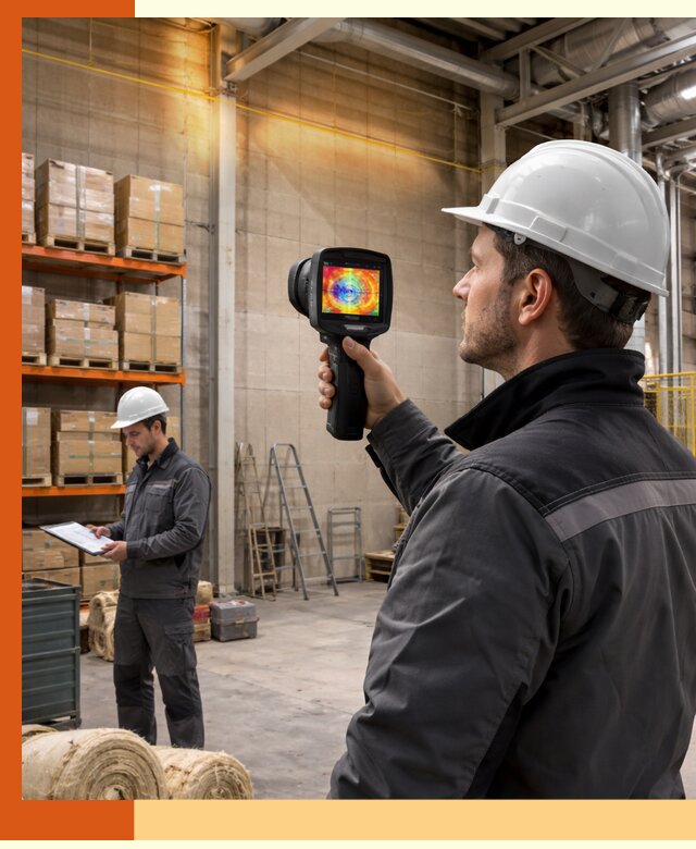 Тепловизионное обследование склада и выявление утечек в Домодедово