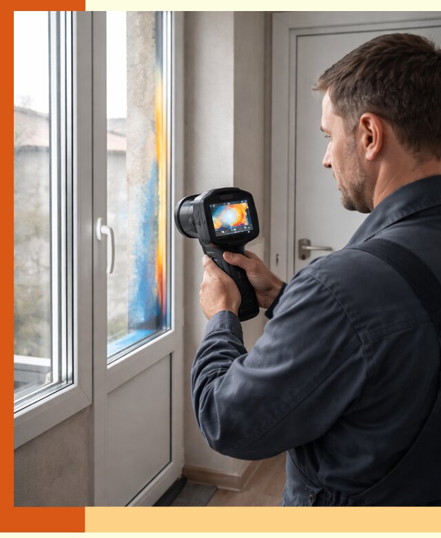 Тепловизионное обследование окон и дверей в Домодедово