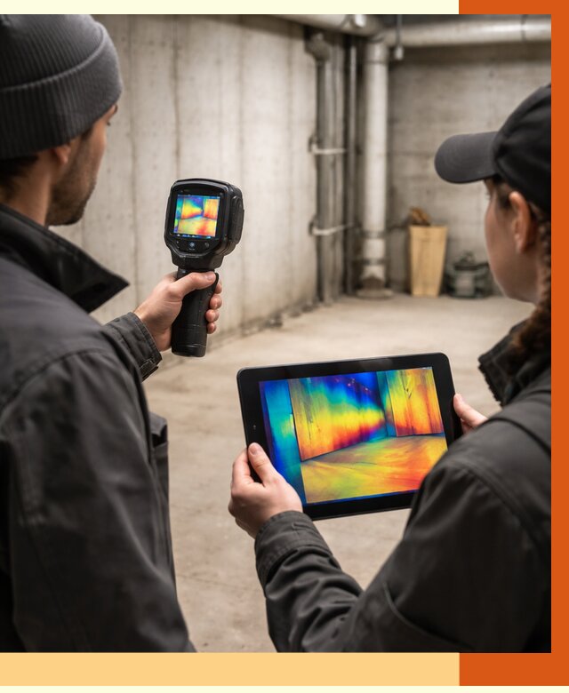 Тепловизионное обследование подвала в Домодедово от 4737 руб. — проверка гидроизоляции | ТепломастерДмд