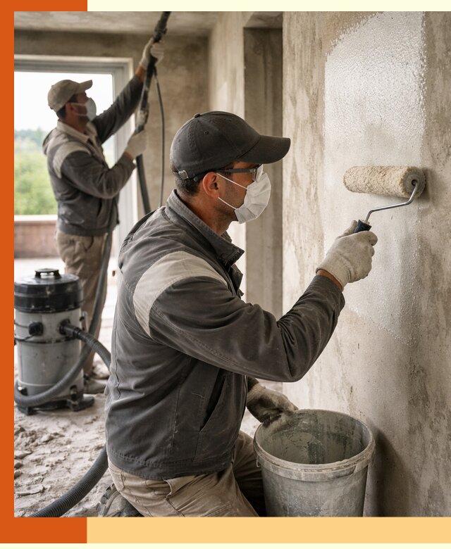 Подготовка поверхности под напыление утеплителя в Домодедово