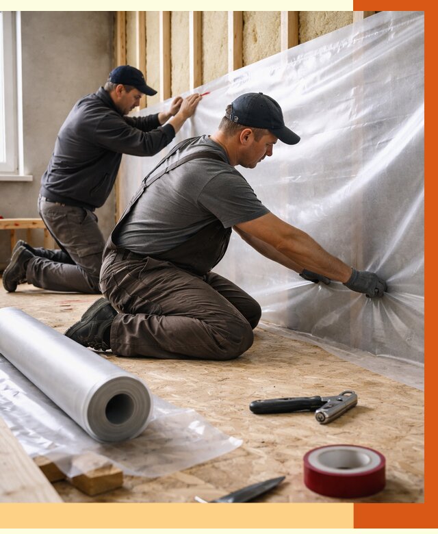 Монтаж пароизоляции в Домодедово от 2632 руб. — установка и укладка под ключ | ТепломастерДмд